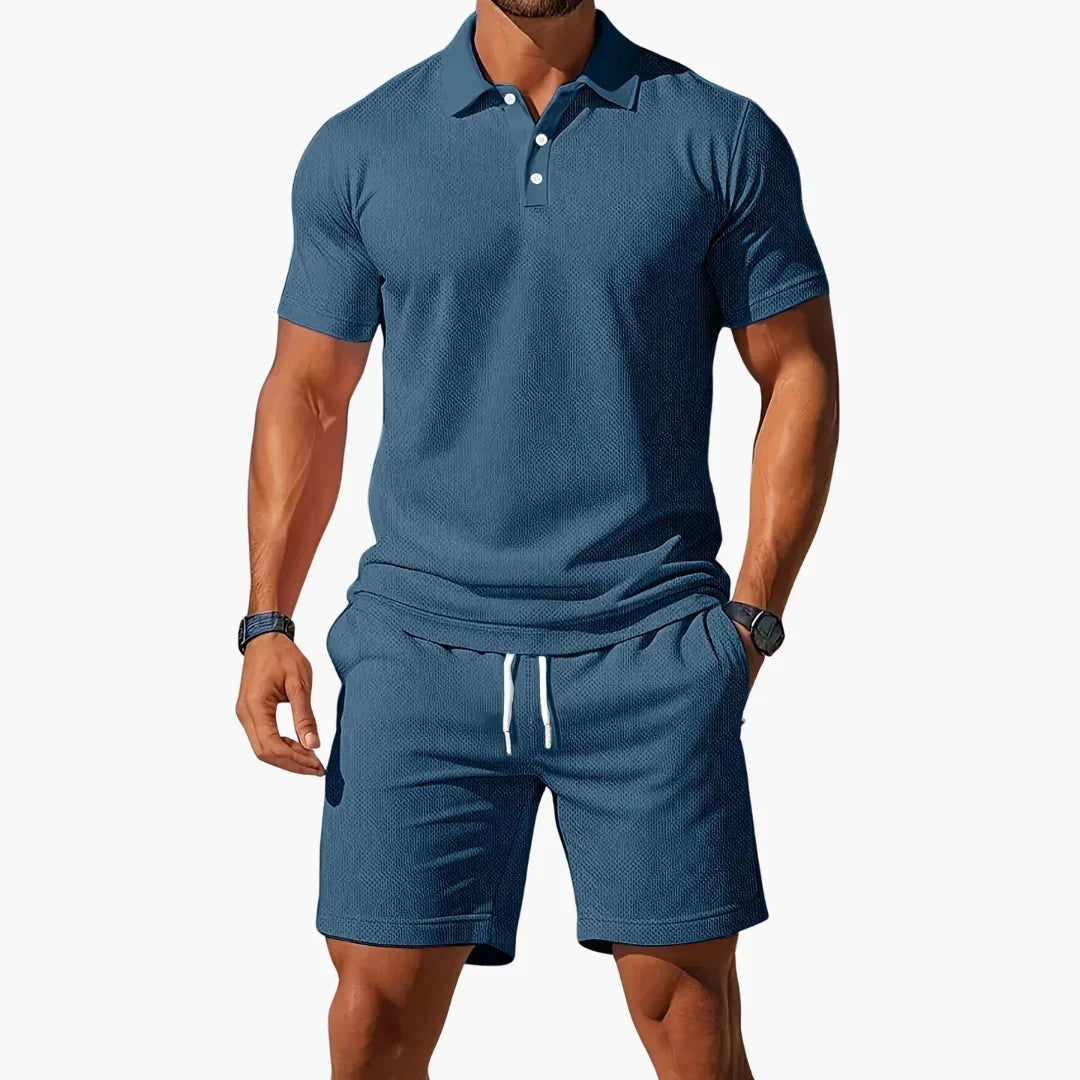 Owen Textured Polo Set