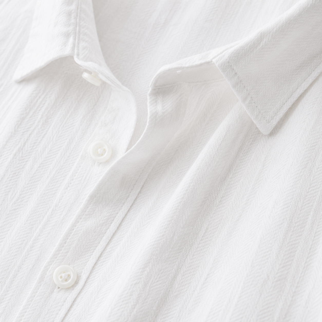 Riverton Textured Short-Sleeve Shirt — collar and fabric detail