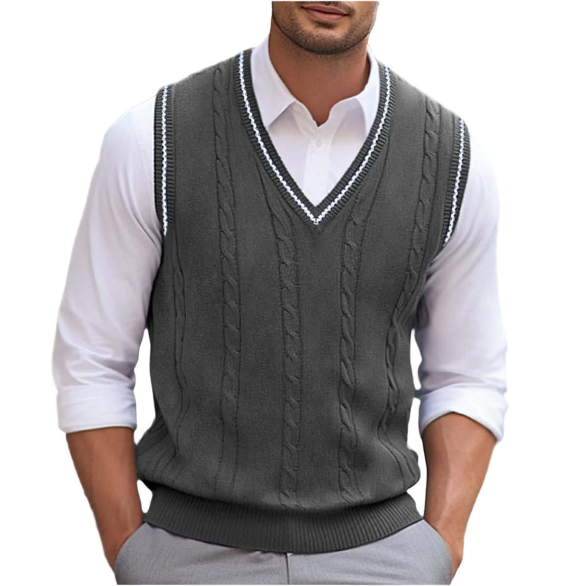 Harrington Cable-Knit Vest