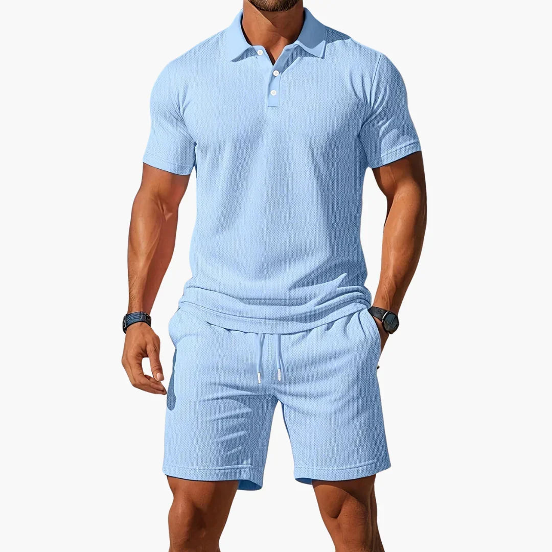 Owen Textured Polo Set