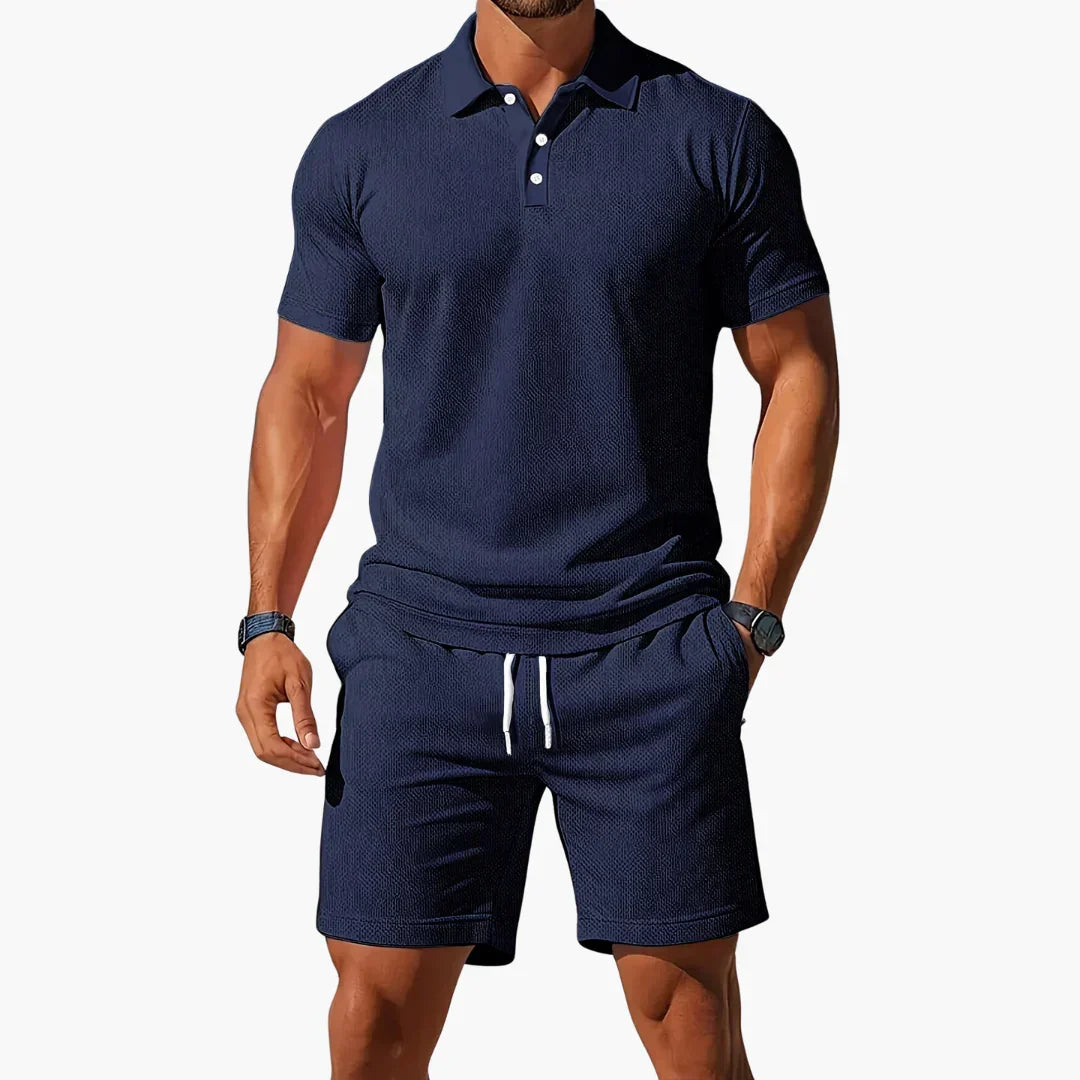 Owen Textured Polo Set