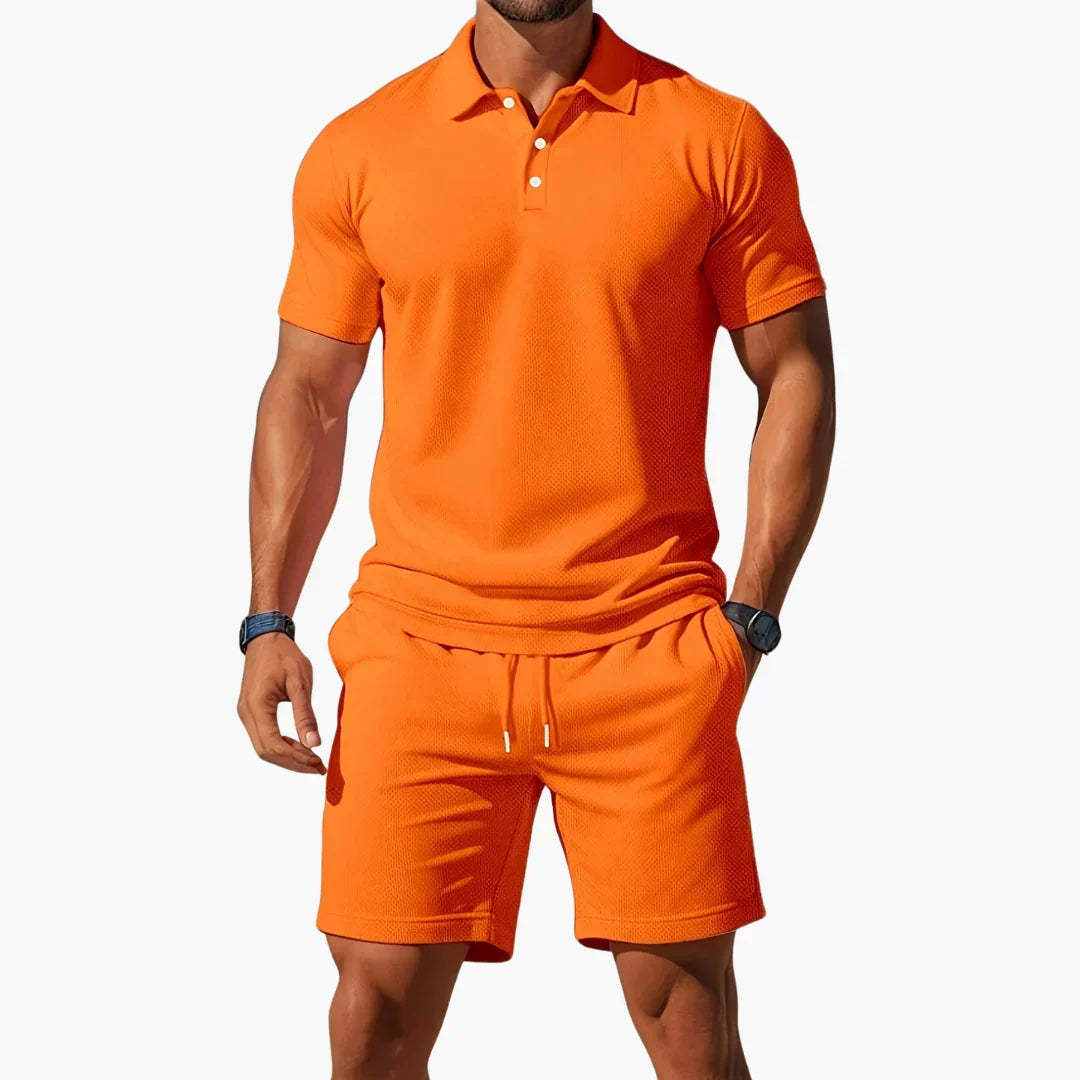 Owen Textured Polo Set
