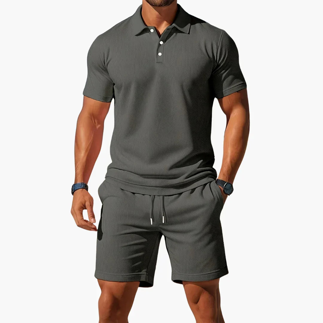 Owen Textured Polo Set