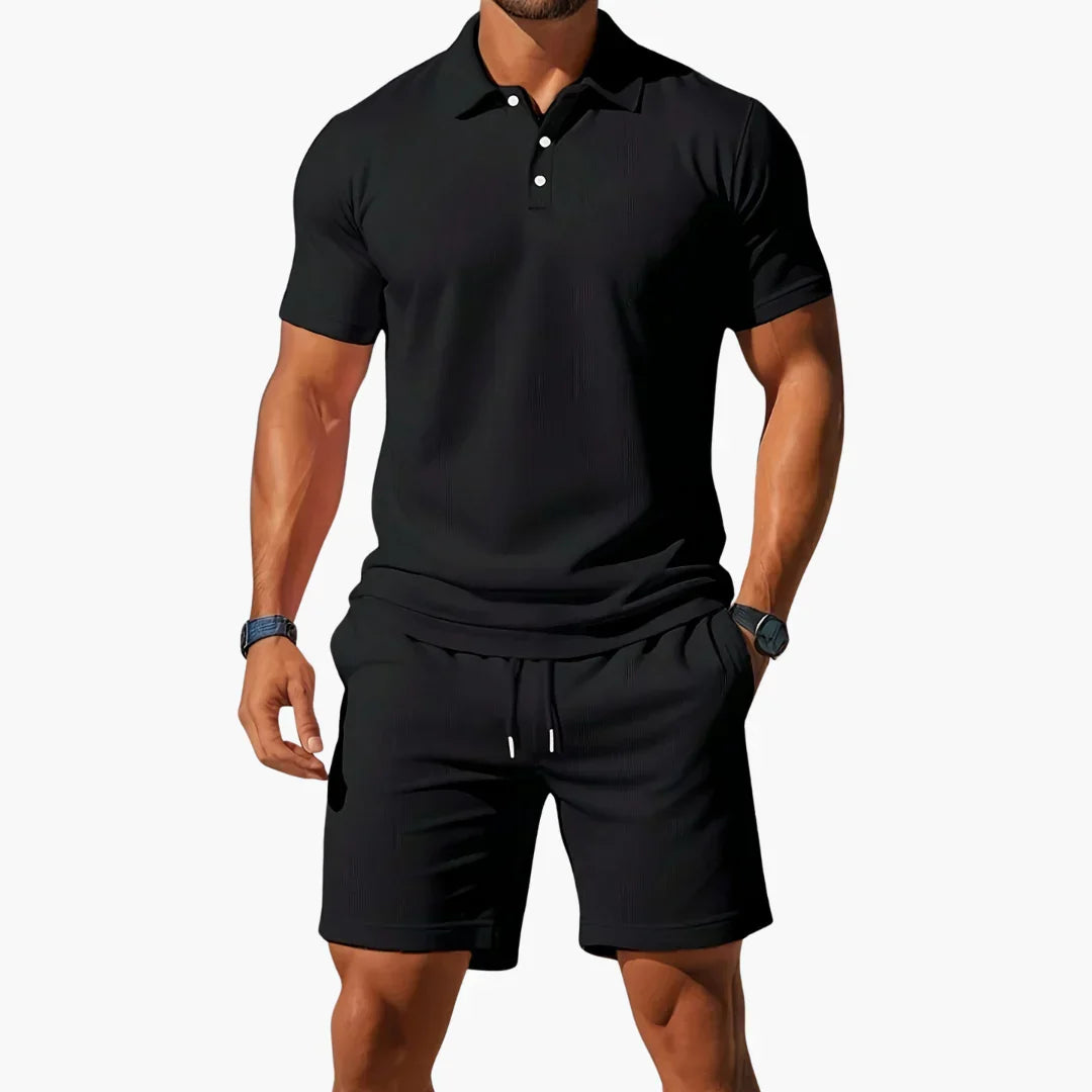 Owen Textured Polo Set