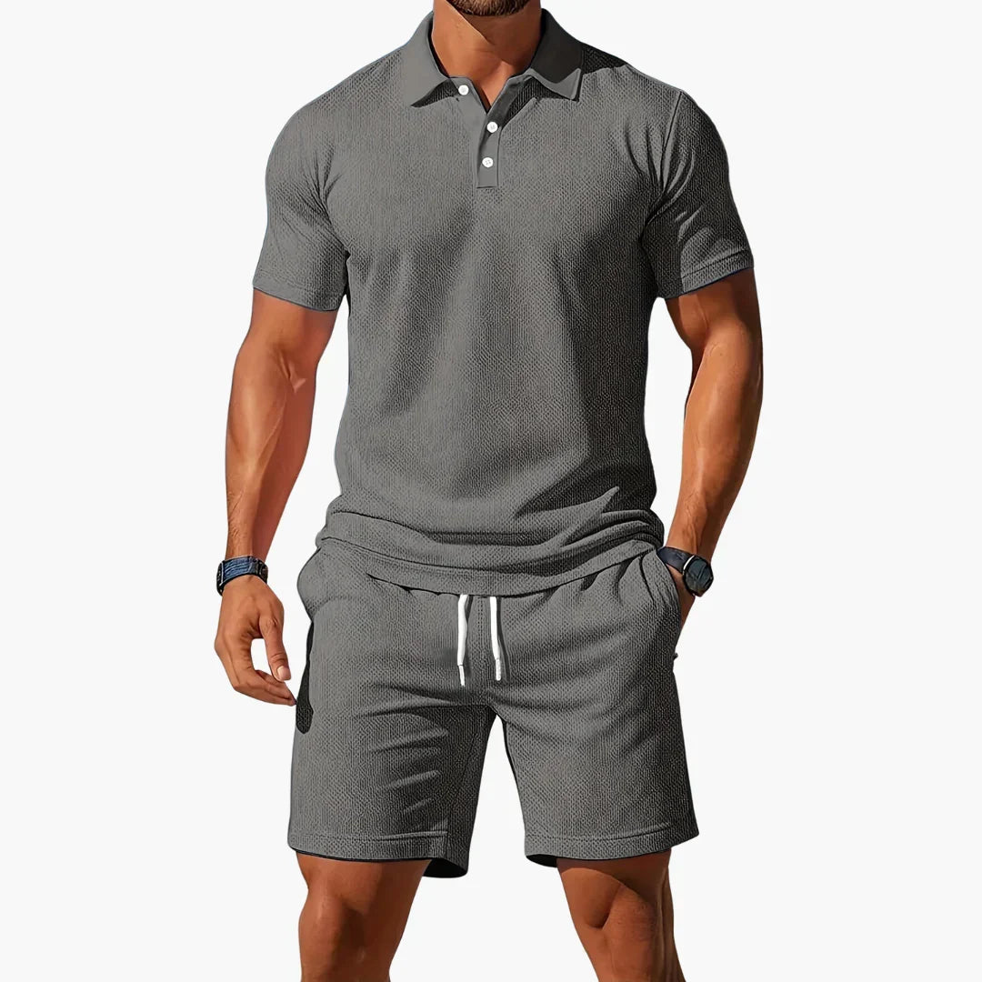 Owen Textured Polo Set