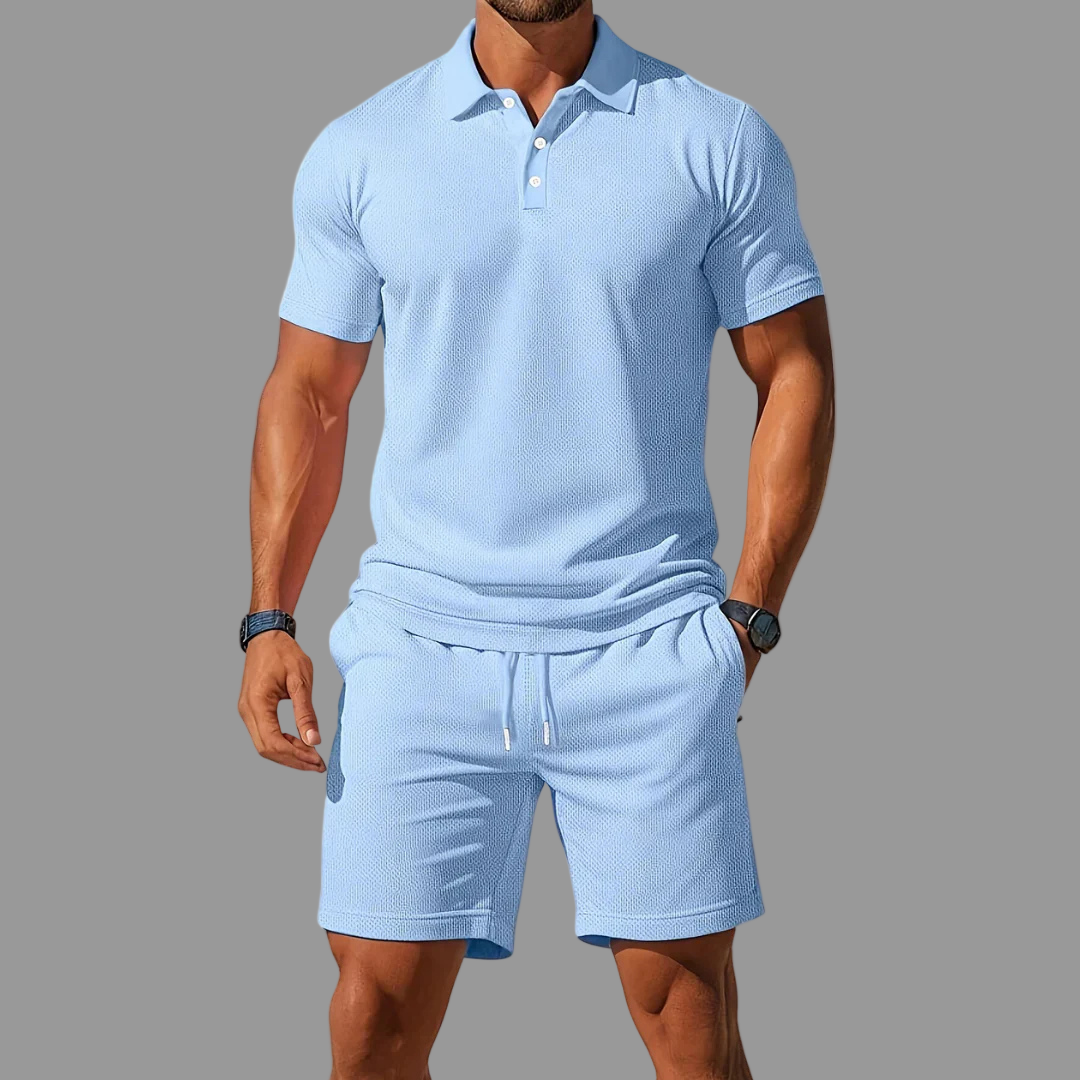 Owen Textured Polo Set