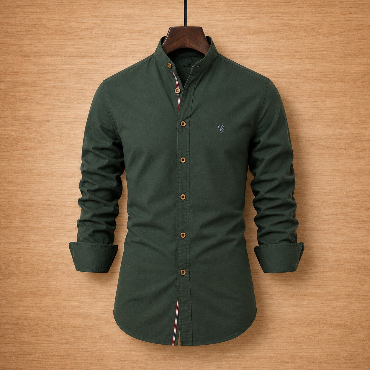 Regent Stand-Collar Cotton Shirt, original product view 4