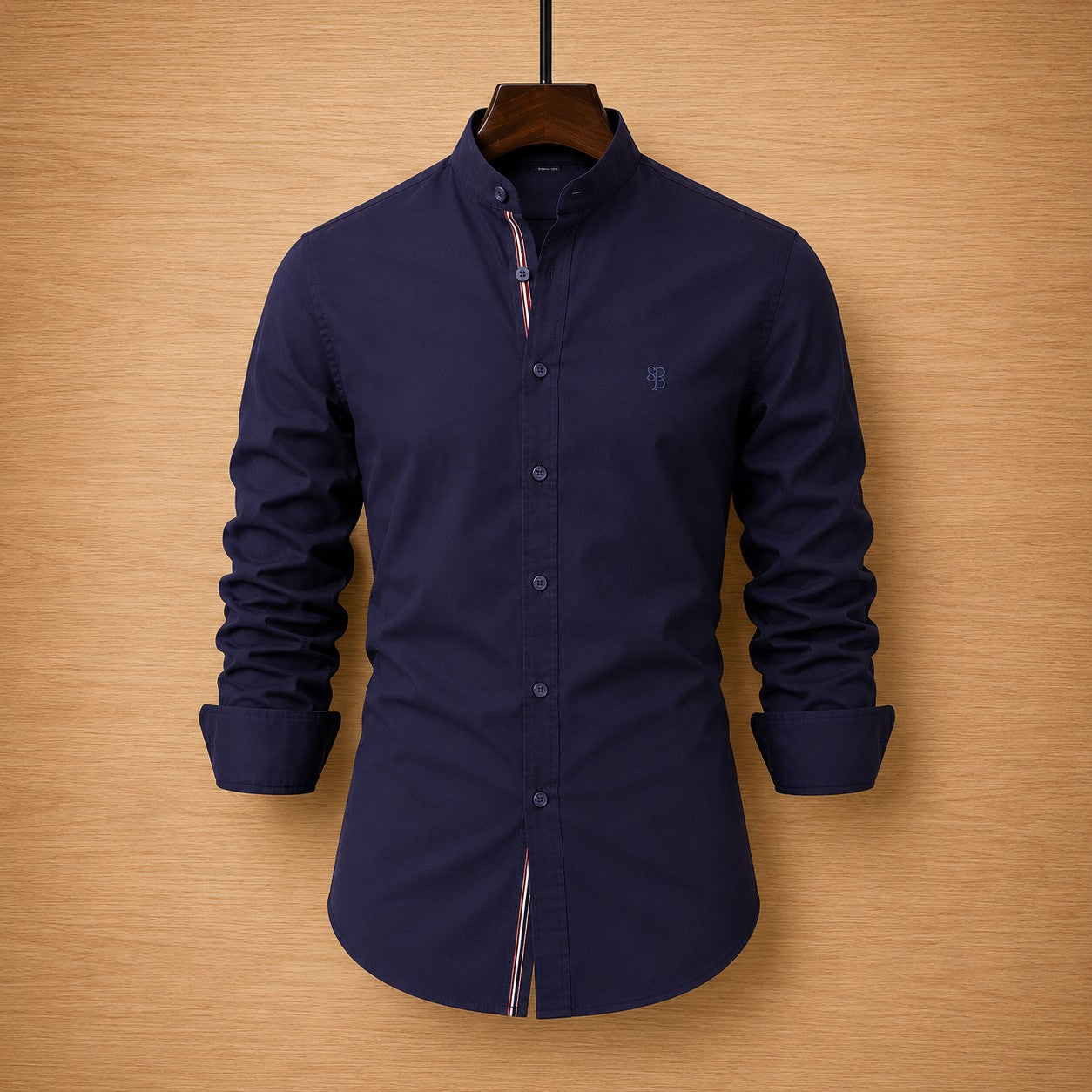 Regent Stand-Collar Cotton Shirt, original product view 6