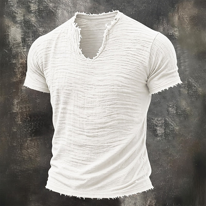Graham Textured V-Neck T-Shirt