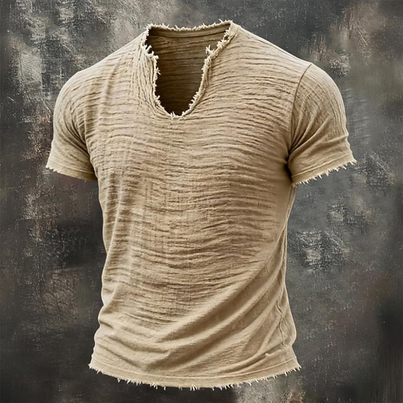 Graham Textured V-Neck T-Shirt