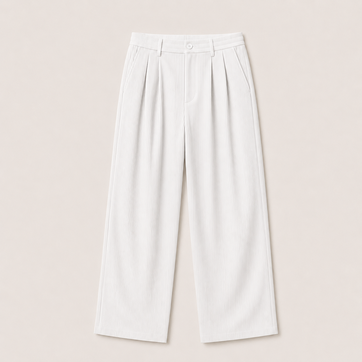 Ambrose Pleated Relaxed Trousers in white — front product view