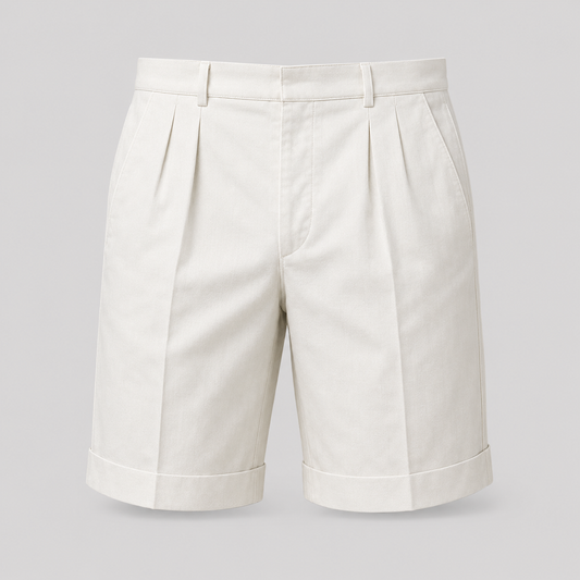 Cavendish Pleated Tailored Shorts – front product view