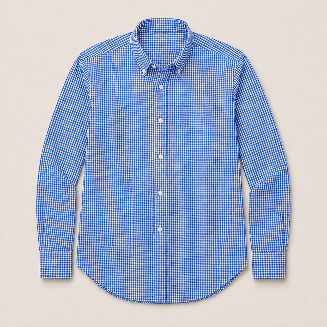 Cotterell Oxford Gingham Shirt in blue gingham — front product view