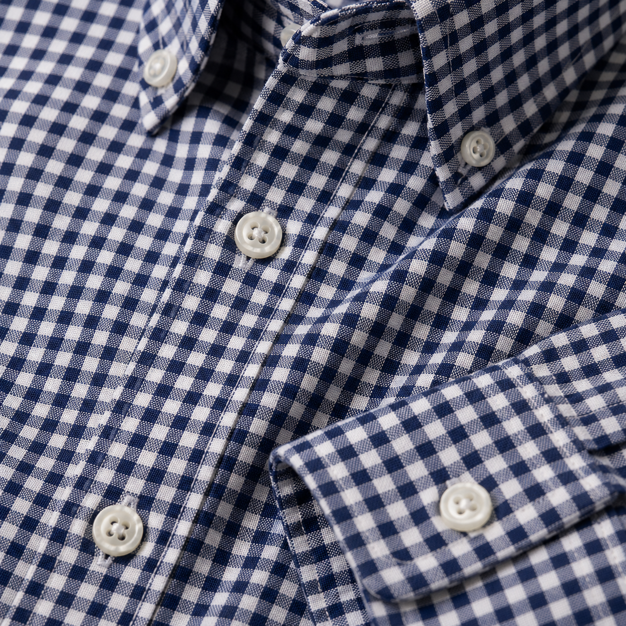 Cotterell Oxford Gingham Shirt — collar, cuff and check detail