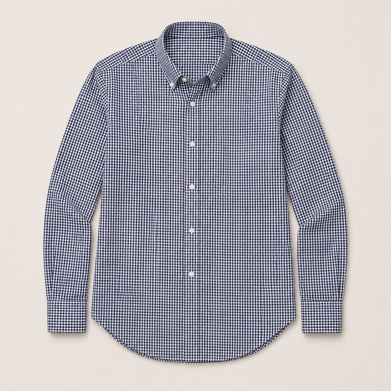 Cotterell Oxford Gingham Shirt in navy — front product view