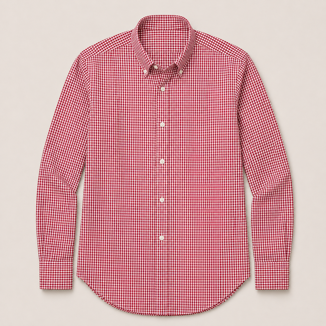 Cotterell Oxford Gingham Shirt in red gingham — front product view