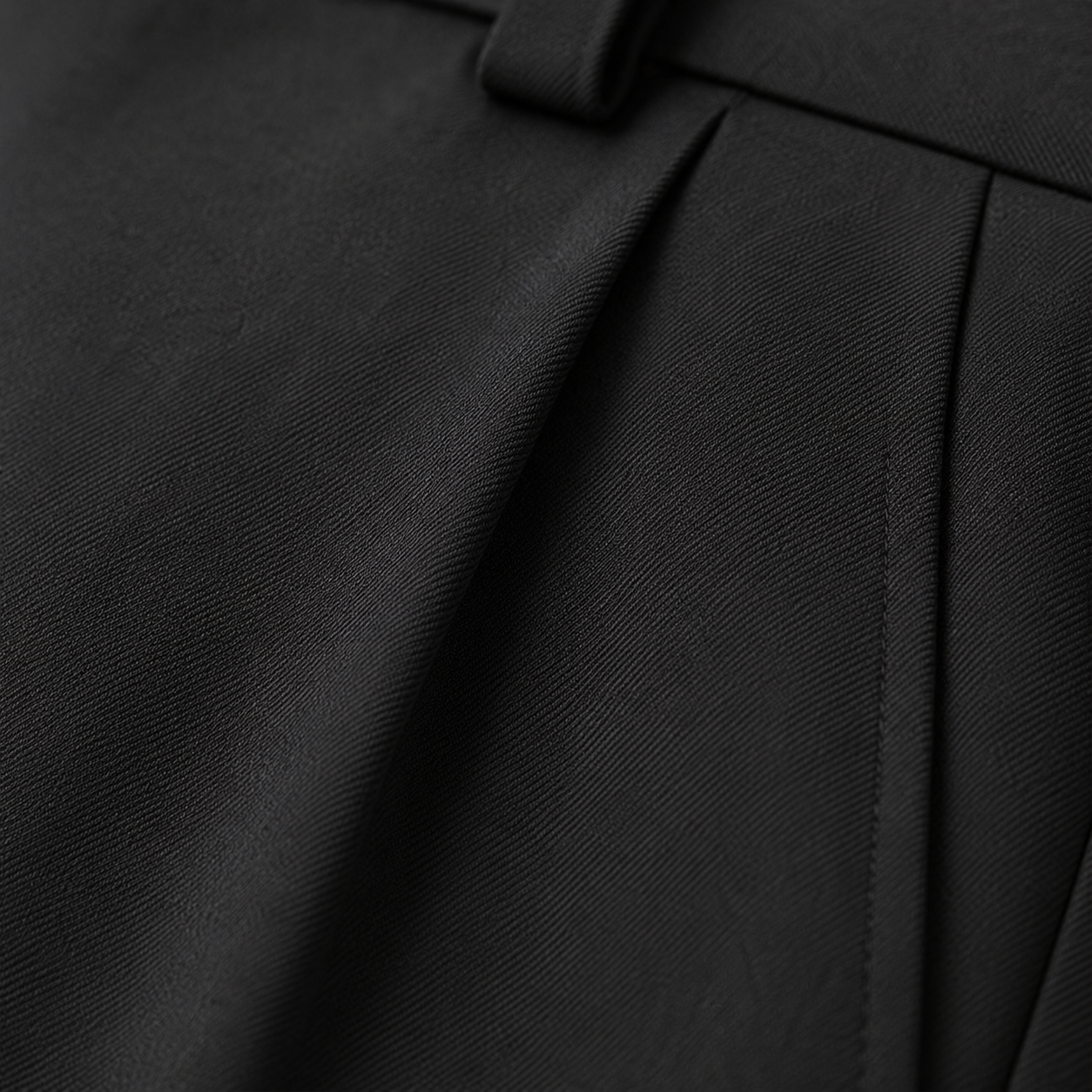 Draped Dress Trousers – Black fabric detail