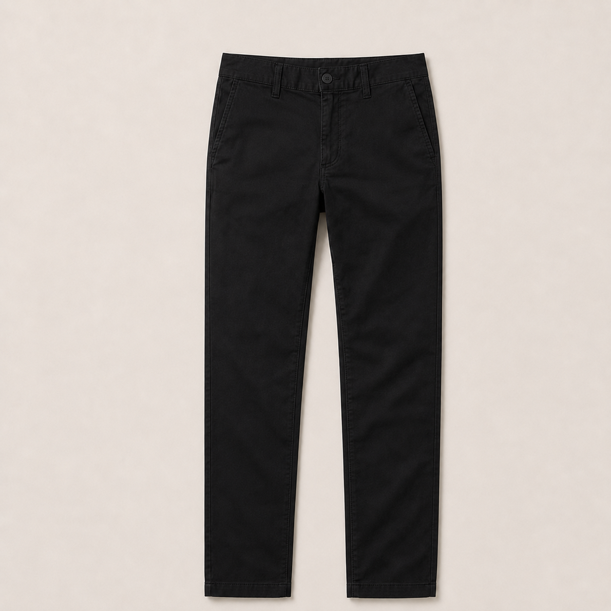 Finsbury Stretch Straight Trousers in black — front product view