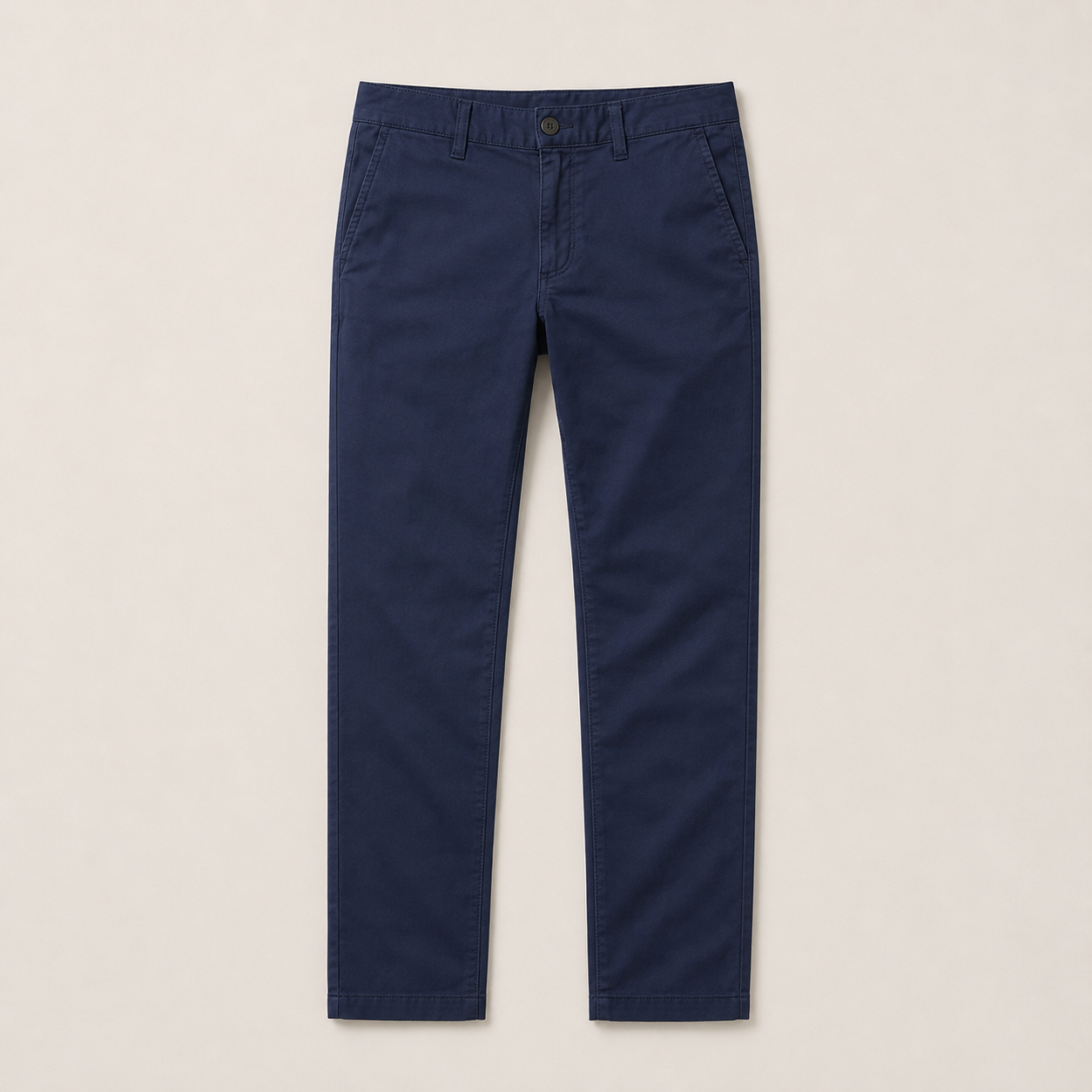 Finsbury Stretch Straight Trousers in navy — front product view