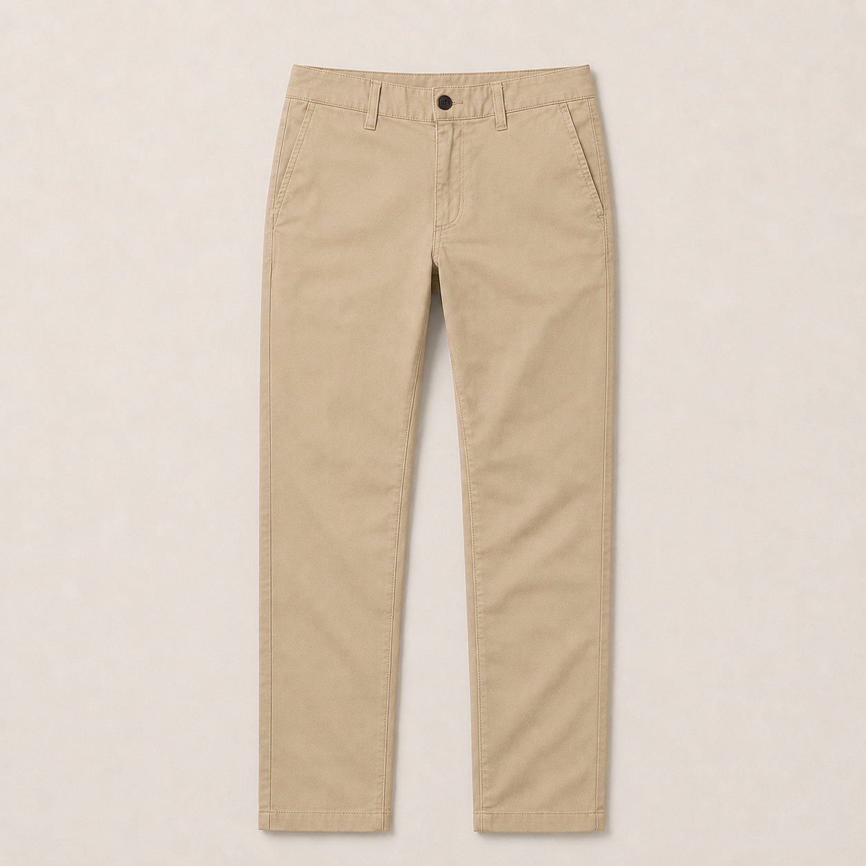 Finsbury Stretch Straight Trousers in khaki — front product view