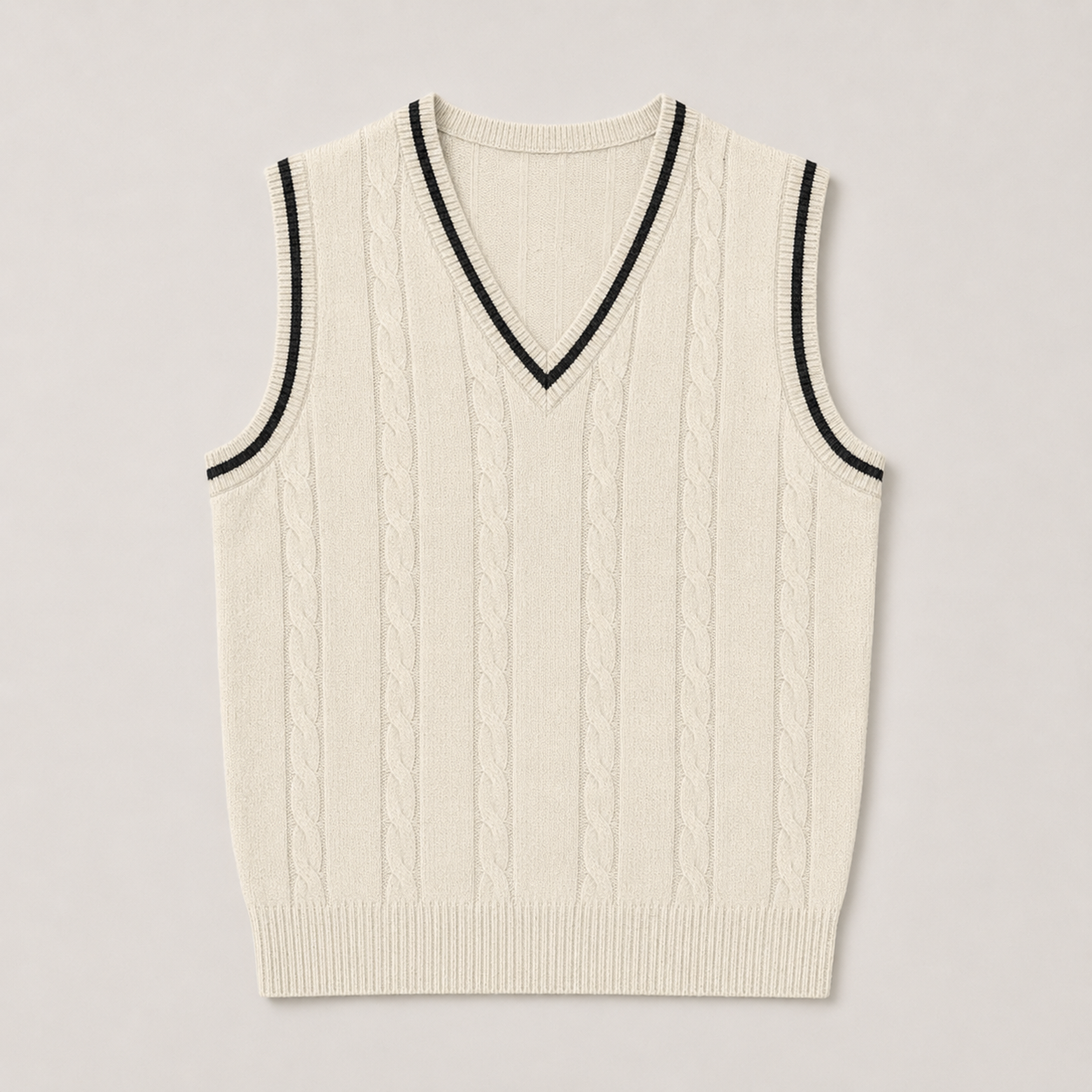 Harrington Cable-Knit Vest – front product view
