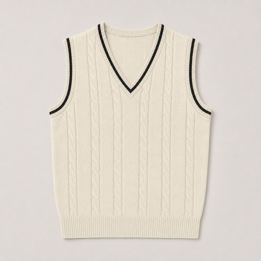 Harrington Cable-Knit Vest – front product view