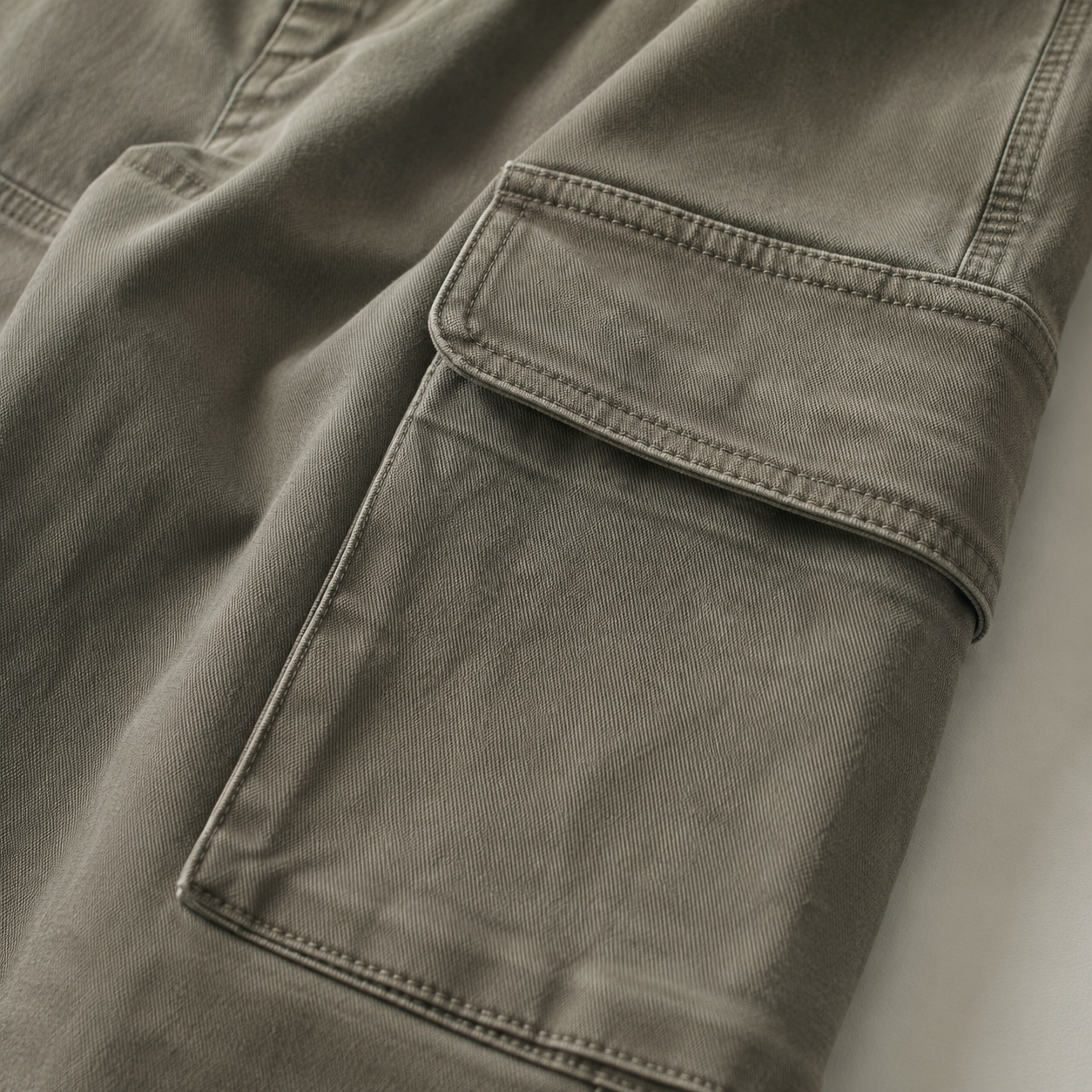 Heritage Cargo Denim Jeans – Army Faded fabric detail