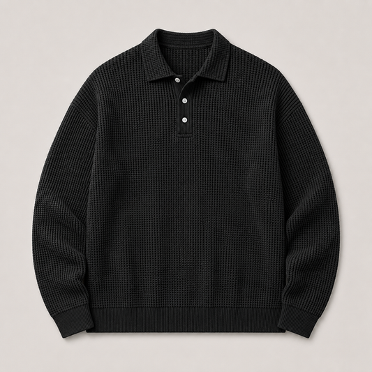 Kensington Waffle-Knit Polo – front product view