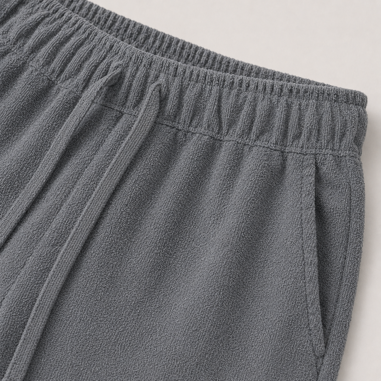 Marlow Drawstring Shorts – fabric and construction detail