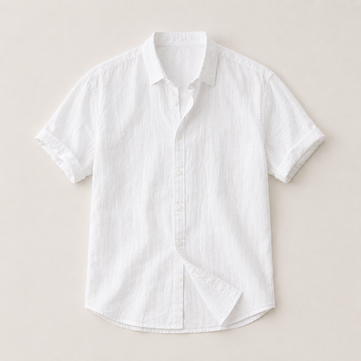 Riverton Textured Short-Sleeve Shirt in white — front product view