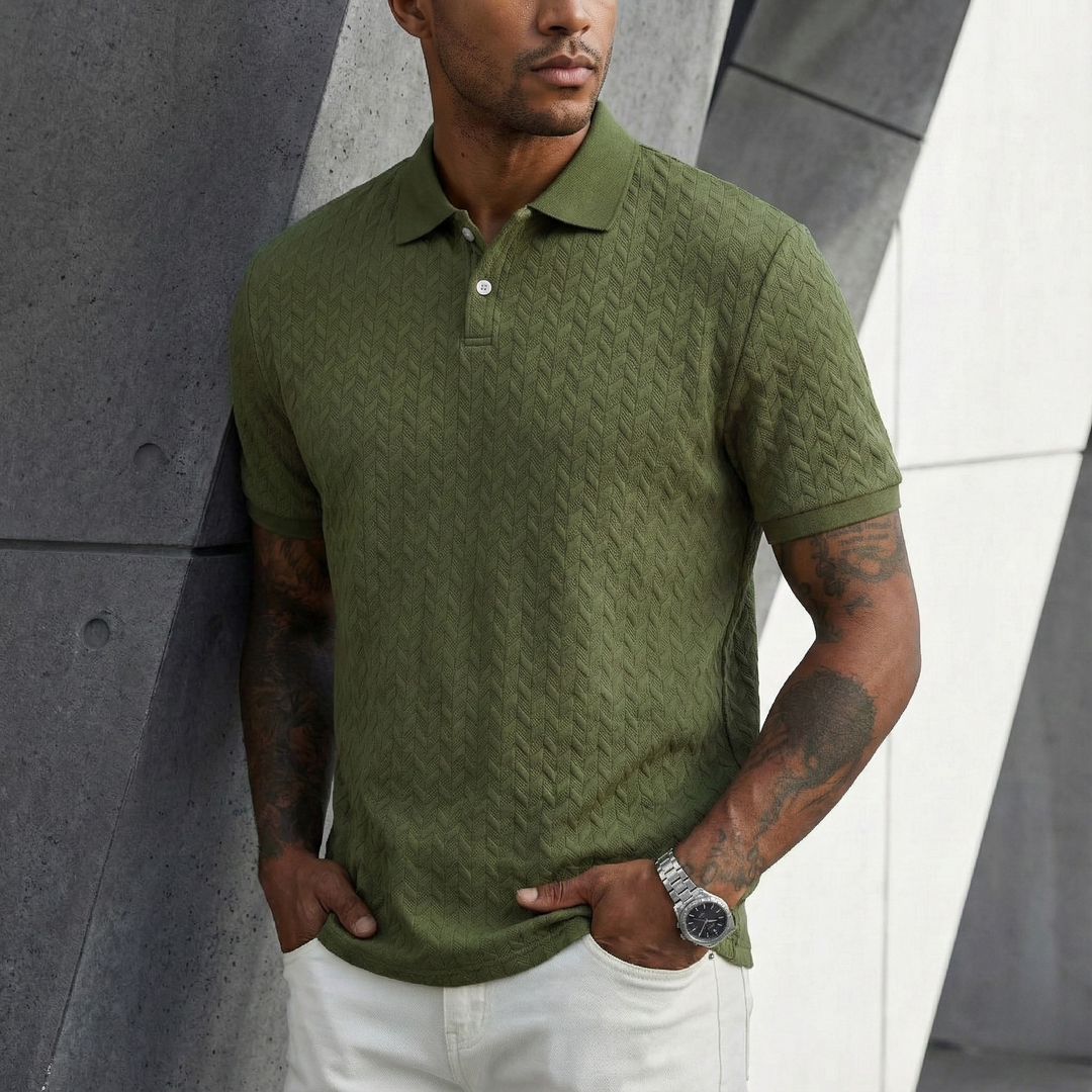 Sterling Textured Polo in Green