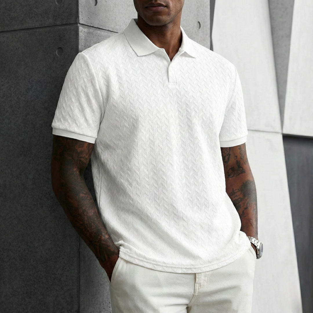 Sterling Textured Polo in White