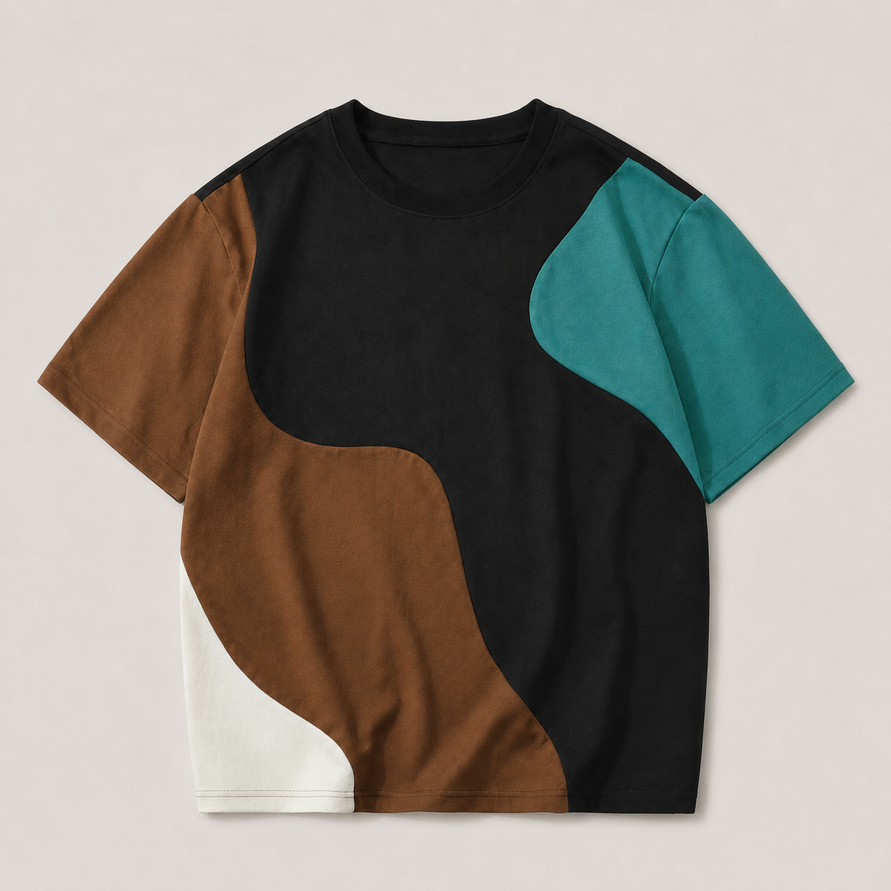 Noleto Colour-Block Tee productfoto op uniforme warmgrijze achtergrond