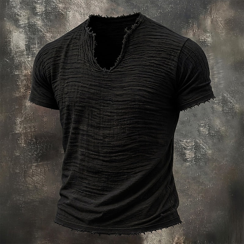 Graham Textured V-Neck T-Shirt