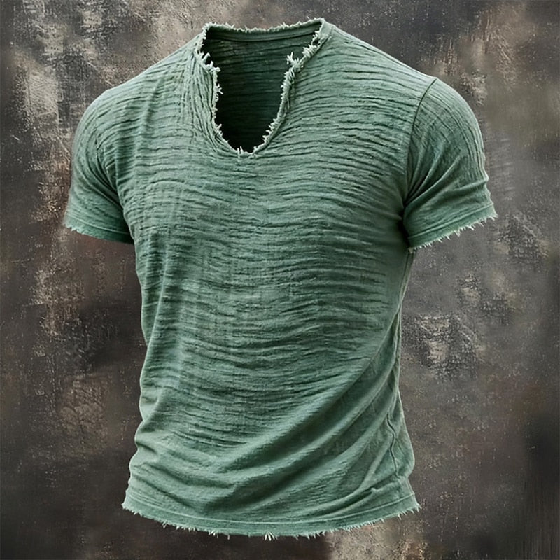 Graham Textured V-Neck T-Shirt