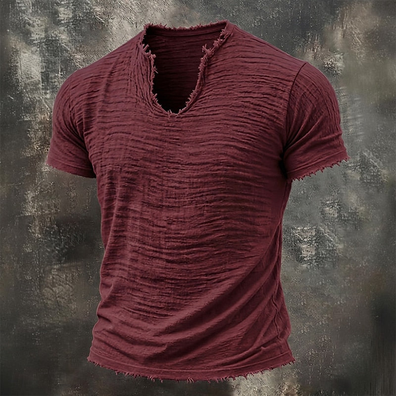 Graham Textured V-Neck T-Shirt