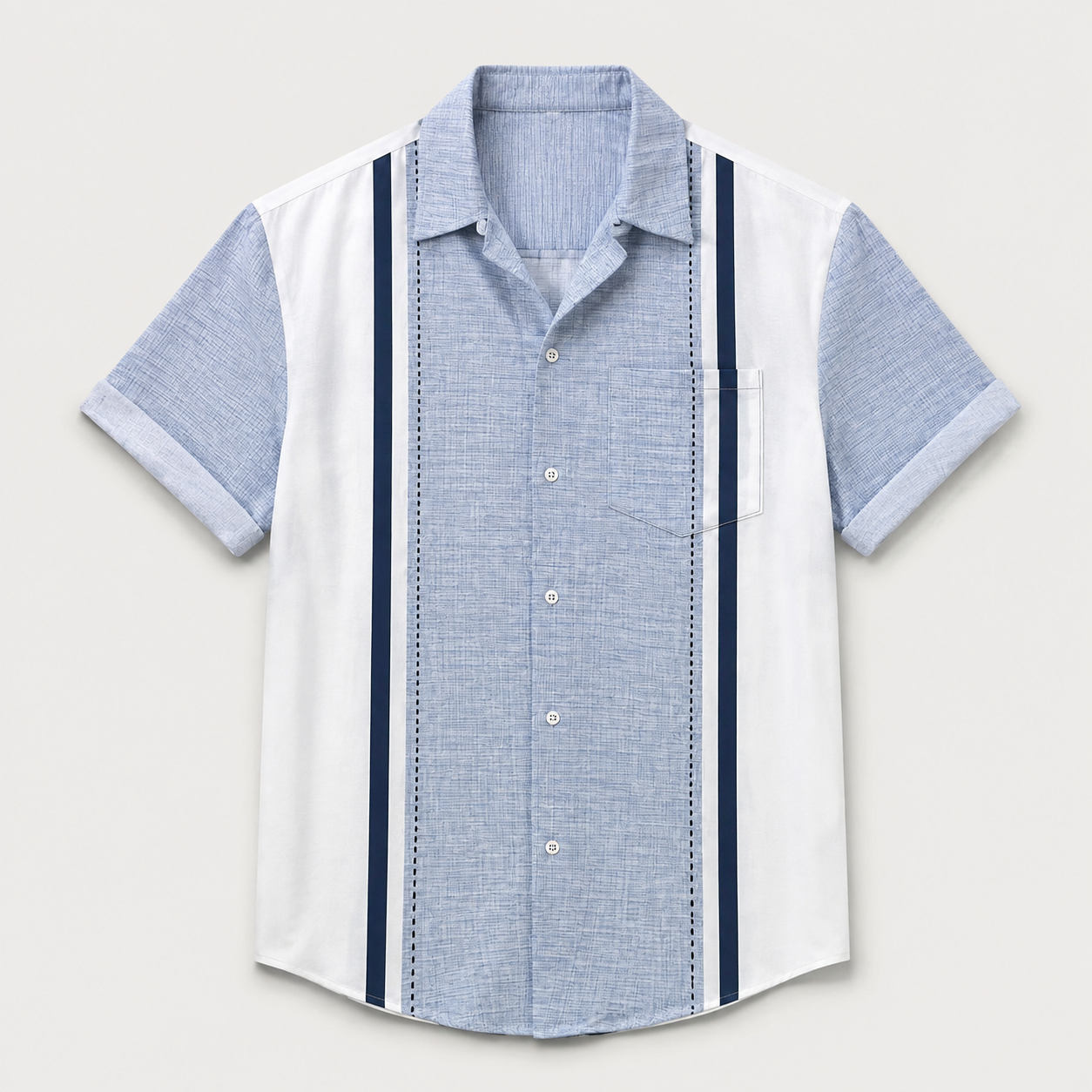 Whitcombe Stripe Resort Shirt in blue
